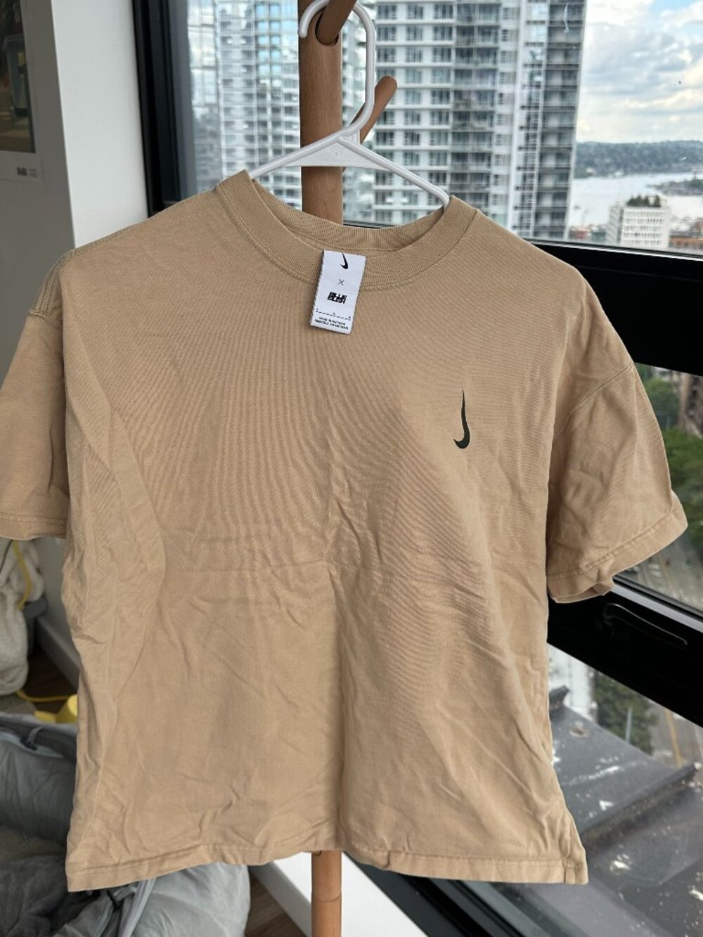 Nike x Billie Eilish Collab Tee Khaki Tan Tonal Swoosh Size L